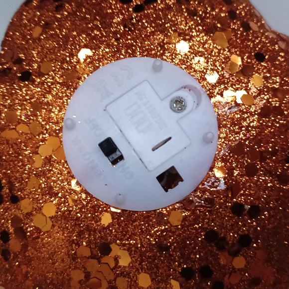 Sparkly Light up Jack-o'-lantern Pumpkin Halloween Decoration Orange Glitter - Picture 15 of 17